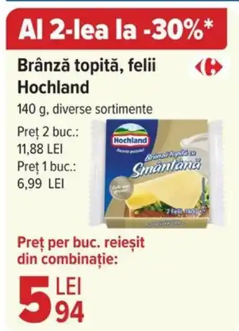 Carrefour Brânză topită, felii Hochland Ofertă