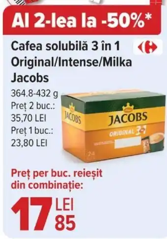 Carrefour Cafea solubilă 3 în 1 Original/Intense/Milka Jacobs Ofertă