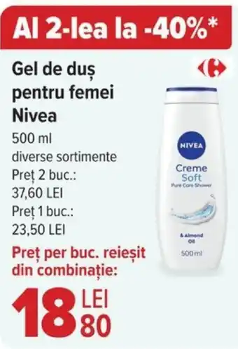 Carrefour Gel de duş pentru femei Nivea Ofertă
