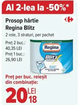 Carrefour Prosop hârtie Regina Blitz Ofertă