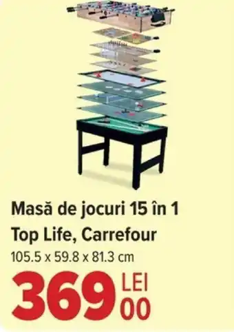 Masă de jocuri 15 în 1 Top Life, Carrefour