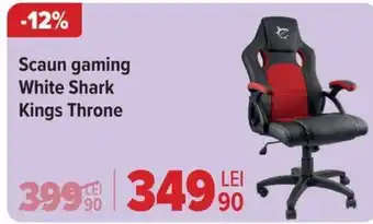 Carrefour Scaun gaming White Shark Kings Throne Ofertă