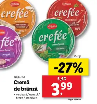 Lidl MILBONA Cremă de brânză Ofertă