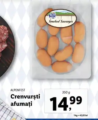 Lidl ALPENFEST Crenvursti afumați Ofertă