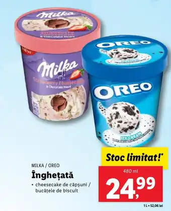 Lidl MILKA / OREO Îngheţată Ofertă