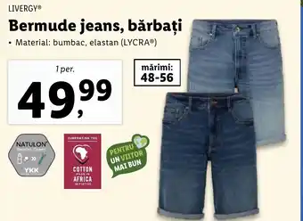Lidl LIVERGYⓇ Bermude jeans, bărbați Ofertă