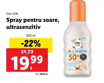 Lidl Cien SUN Spray pentru soare, ultrasenzitiv Ofertă