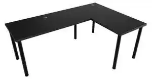Birou pe colt LOOK N, 200/135x73-76x65, negru, dreapta