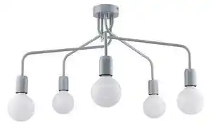 Jupiter 1675 - Lustră pe tijă OLAF 5xE27/60W/230V gri