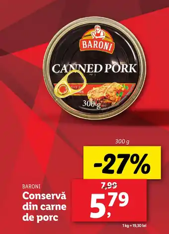 Lidl BARONI Conservă din carne de porc Ofertă