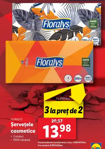 Lidl FLORALYS Şerveţele cosmetice Ofertă