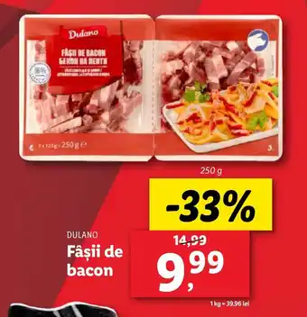 Lidl DULANO Fâşii de bacon Ofertă