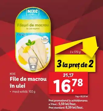Lidl NIXE File de macrou în ulei Ofertă