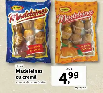 Lidl PRIMO Madeleines cu cremă Ofertă