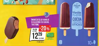 Mega Image ÎNGHEȚATĂ CU VANILIE SI GLAZURĂ CU CACAO, 10X70ML Ofertă