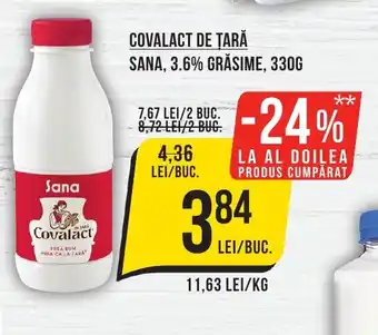 COVALACT DE ŢARĂ SANA, 3.6% GRASIME, 330G