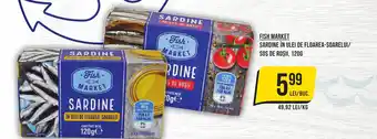 Mega Image FISH MARKET SARDINE ÎN ULEI DE FLOAREA-SOARELUI/ SOS DE ROŞII, 120G Ofertă