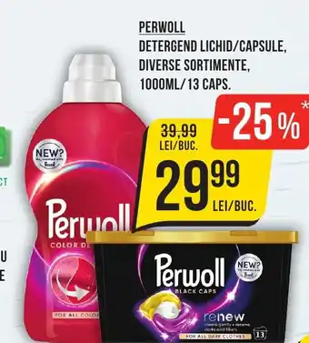 PERWOLL DETERGEND LICHID/CAPSULE, DIVERSE SORTIMENTE, 1000ML/13 CAPS.