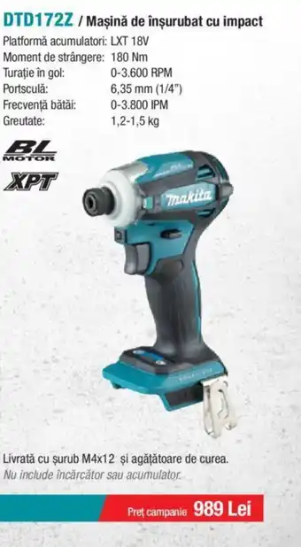 Makita DTD172Z / Maşină de înşurubat cu impact Ofertă