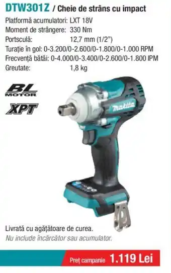 Makita DTW301Z / Cheie de strâns cu impact Ofertă
