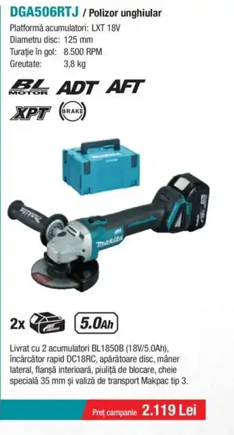 Makita DGA506RTJ/Polizor unghiular Ofertă