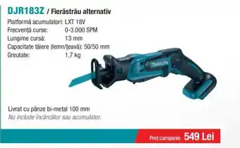 Makita DJR183Z / Fierăstrău alternativ Ofertă