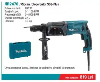Makita HR2470/Ciocan rotopercutor SDS-Plus Ofertă
