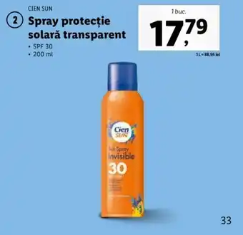 Lidl Spray protecţie solarǎ transparent Ofertă