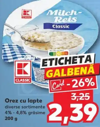 Kaufland Orez cu lapte Ofertă