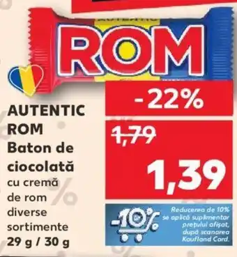 Kaufland AUTENTIC ROM Baton de ciocolată Ofertă