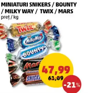 MINIATURI SNIKERS / BOUNTY / MILKY WAY / TWIX/MARS