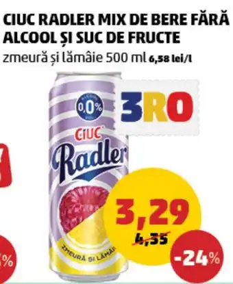 Penny CIUC RADLER MIX DE BERE FĂRĂ ALCOOL ȘI SUC DE FRUCTE Ofertă