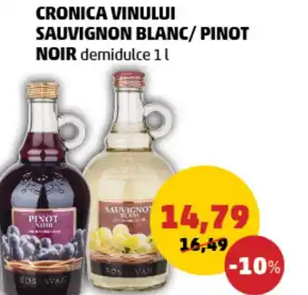 Penny CRONICA VINULUI SAUVIGNON BLANC/ PINOT NOIR 1L Ofertă