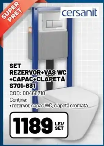 SET REZERVOR+VAS WC +CAPAC CLAPETA S701-831