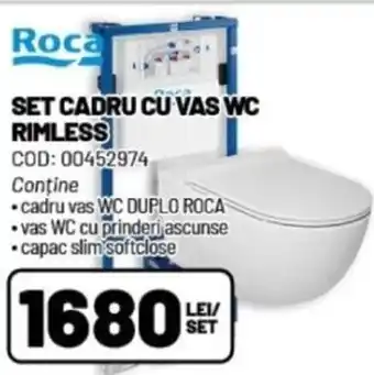 Ambient SET CADRU CU VAS WC RIMLESS Ofertă