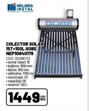 Ambient COLECTOR SOLAR 15T+150L GOBE NEP10840179 Ofertă