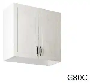 Favi Corp superior bucătărie cu scurgător de vase KINGDOM G80C, 80x72x32, pin alb scandinav/stejar sălbatic Ofertă