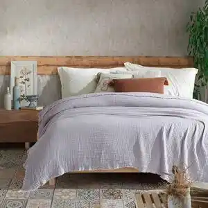 Favi Cuvertura muselina 220x240cm, bumbac 100% natural, Saheser Gri (deschis) Ofertă