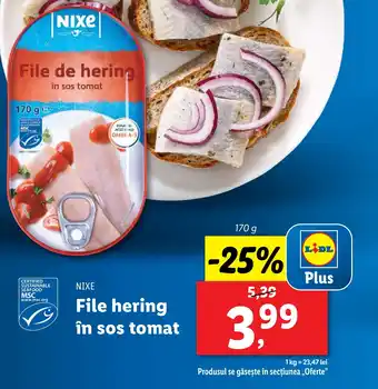 Lidl NIXE File hering în sos tomat Ofertă