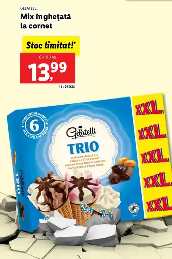 Lidl GELATELLI Mix îngheţată la cornet Ofertă