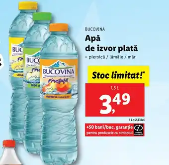 Lidl BUCOVINA Apă de izvor plată Ofertă