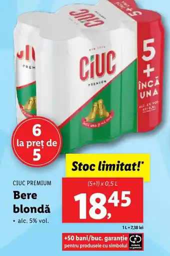 Lidl CIUC PREMIUM Bere blondǎ Ofertă