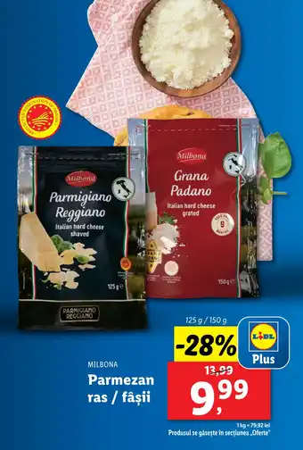 Lidl MILBONA Parmezan ras / fâşii Ofertă