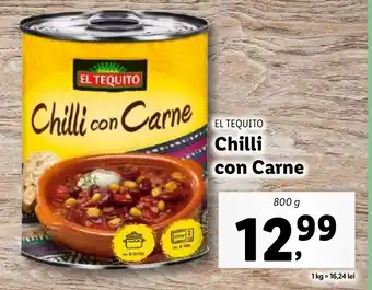 Lidl EL TEQUITO Chilli con Carne Ofertă
