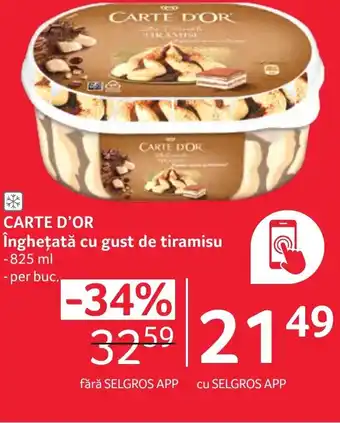Selgros CARTE D'OR înghețată cu gust de tiramisu Ofertă