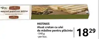 Selgros HIOTAKIS Aluat cretan cu ulei de măsline pentru plăcinte Ofertă