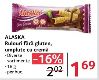 Selgros ALASKA Rulouri fără gluten, umplute cu cremă Ofertă