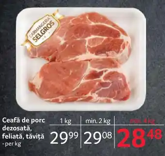 Ceafă de porc dezosată, feliată, tăviţă