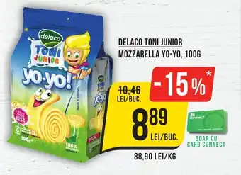 Mega Image DELACO TONI JUNIOR MOZZARELLA YO-YO, 100G Ofertă