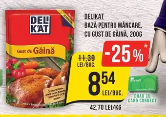 Mega Image DELIKAT BAZĂ PENTRU MÂNCARE, CU GUST DE GĂINĂ, 200G Ofertă